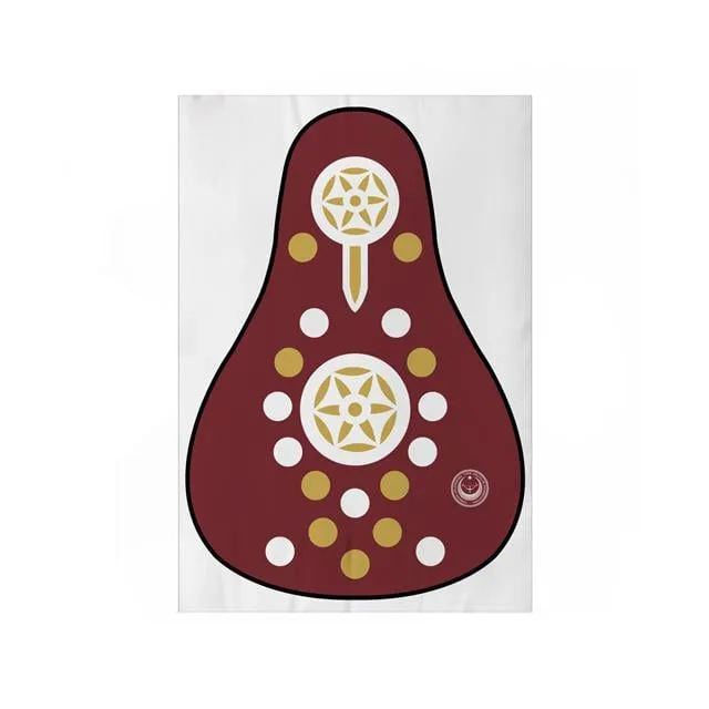 Ottoman Puta Branda Hedef Yüzü Vinyl Outdoor Burgundy 110x77cm