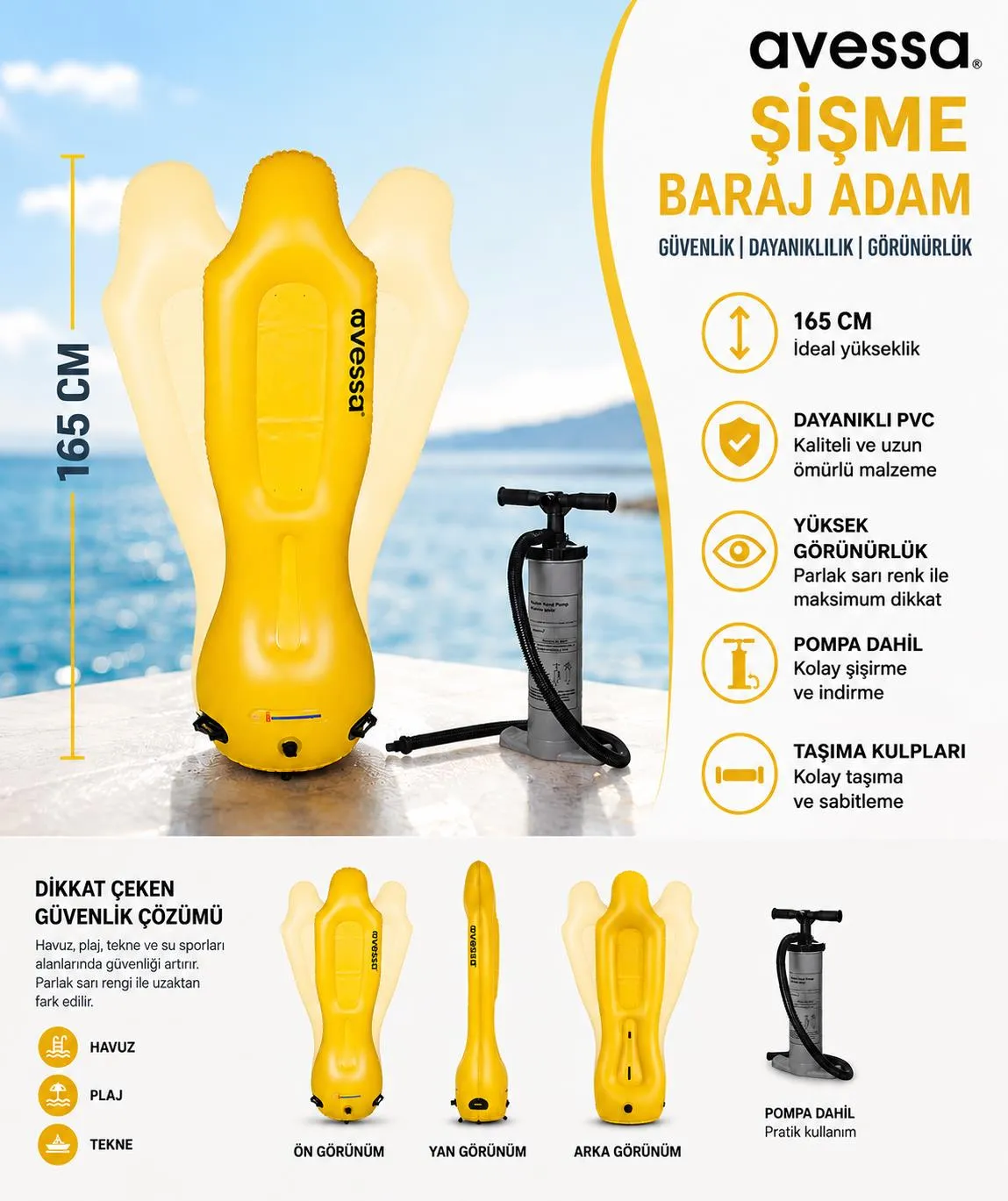 Avessa TK-CQR-03 Şişme Baraj Adam 165 Cm