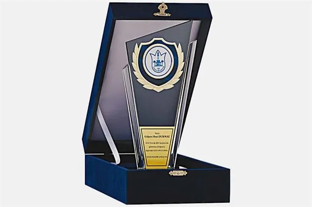 Bayspor M122 Kadife Kutulu Kristal Plaket 27 cm