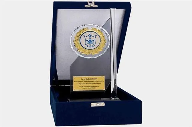 Bayspor M48 Kadife Kutulu Kristal Plaket 26 cm