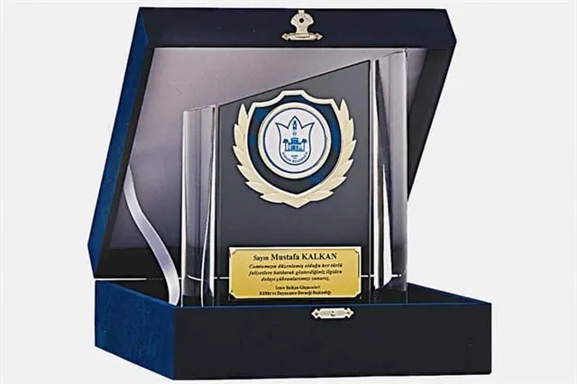 Bayspor M170 Kadife Kutulu Kristal Plaket 23 cm