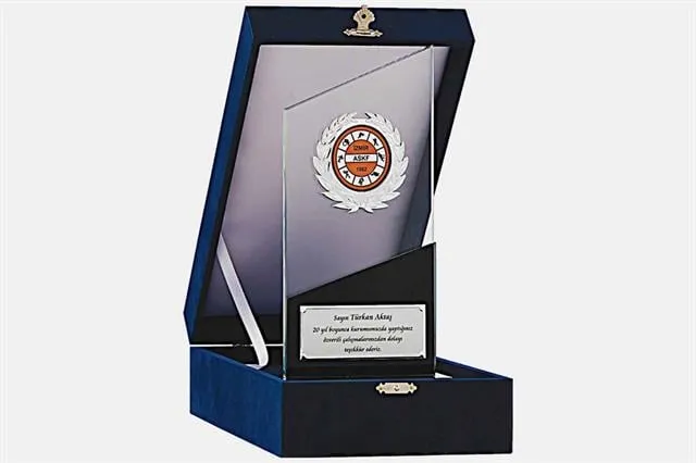 Bayspor M210 Kadife Kutulu Kristal Plaket 26 cm