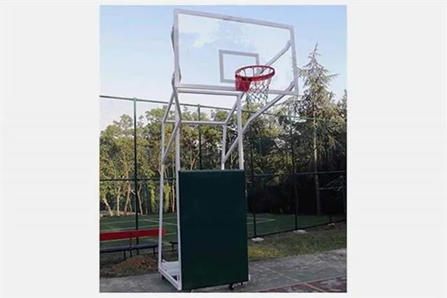 Bayspor BSE 114 Basketbol Potası 4 Direk Tekerlekli, Ağırlıklı, Seyyar 10 mm Cam (Ak.) Panya 105 x 180 cm. 20 Sabit Çember