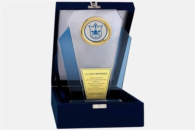 Bayspor M42 Kadife Kutulu Kristal Plaket 27 cm