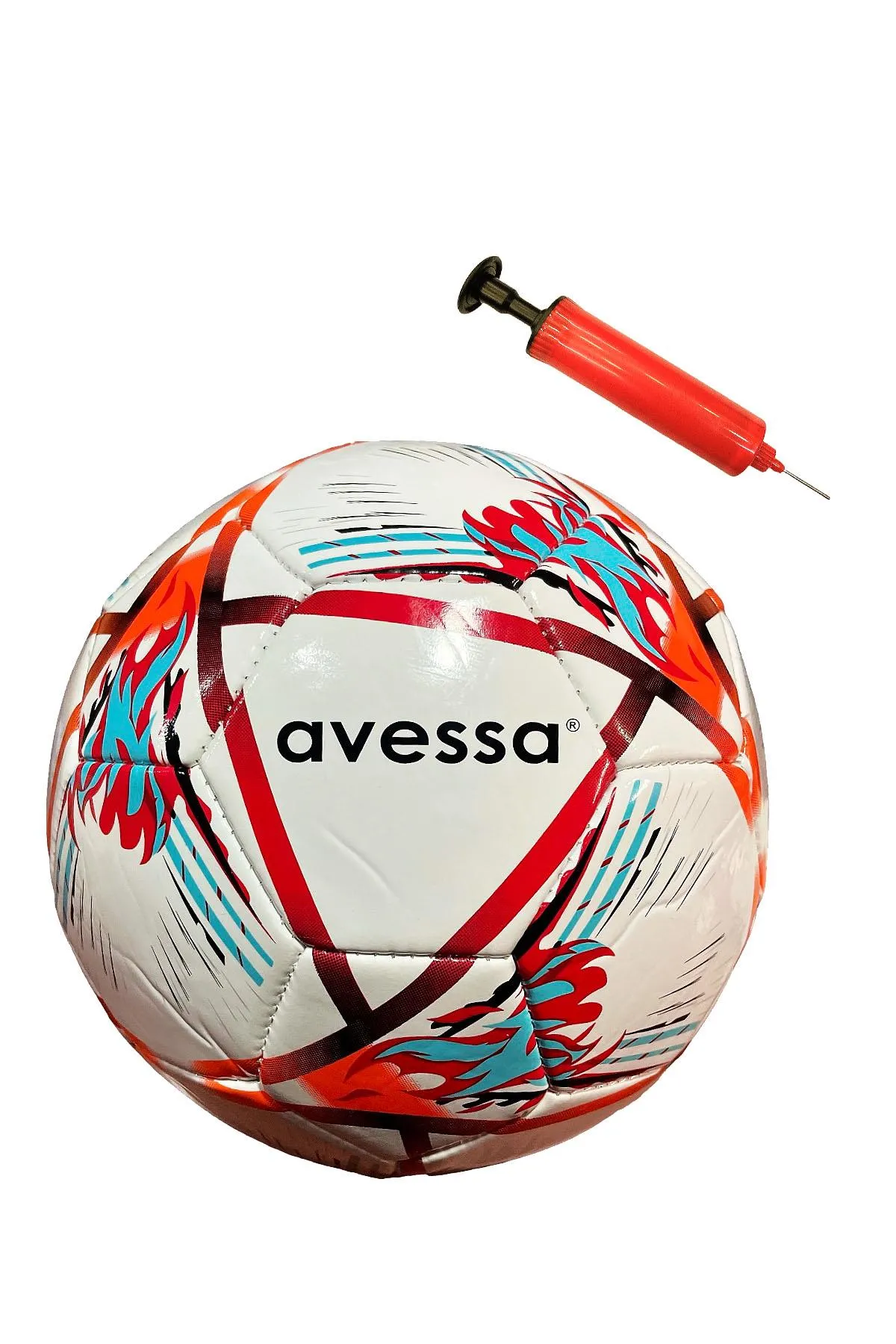 Avessa FT150-120KB Futbol Topu Kırmızı Beyaz 3 astar Pompalı