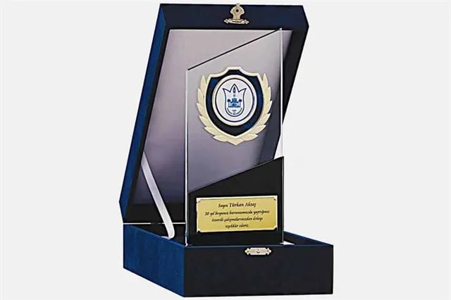 Bayspor M218 Kadife Kutulu Kristal Plaket 26 cm