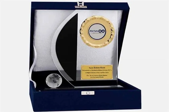 Bayspor M176 Kadife Kutulu Kristal Plaket 23 cm