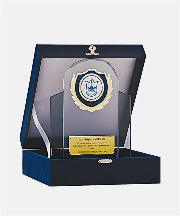 Bayspor M194 Kadife Kutulu Kristal Plaket 24 cm