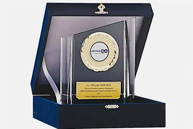 Bayspor M164 Kadife Kutulu Kristal Plaket 23 cm