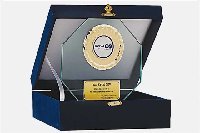 Bayspor M200 Kadife Kutulu Kristal Plaket 18 cm