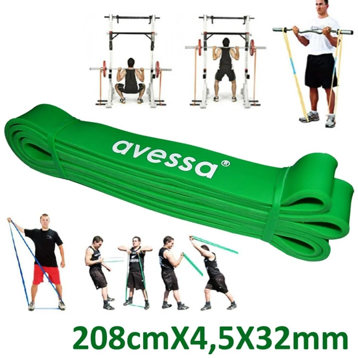 Avessa Latex Güç Bandı Direnç Lastiği Yeşil LPB32 Görsel 2