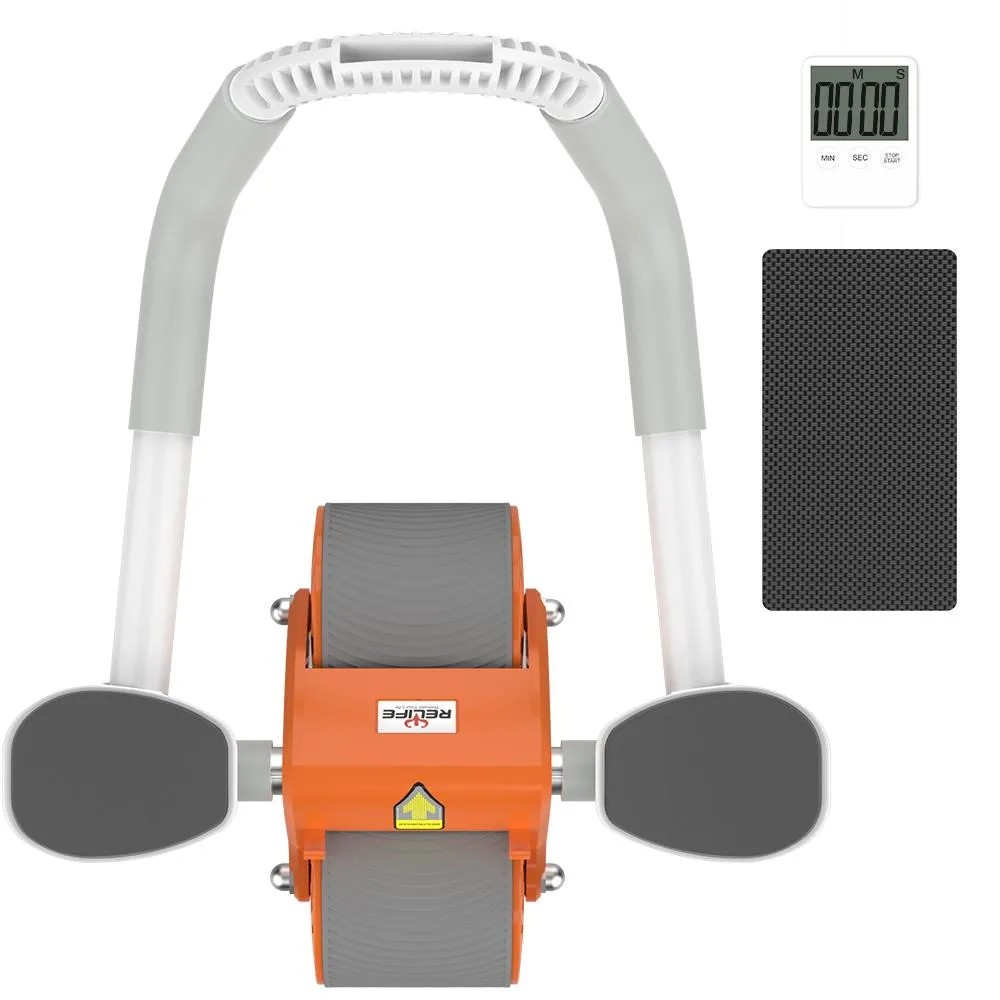 Relife AB-06 Ab Roller Dirsek Destekli Karın Çalıştırıcı, Otomatik geri tepme özellikli, Diz Matlı Karın Kası Çalıştırıcı, Erkekler ve Kadınlar için, Karın Kası Antrenmanı, çift tekerlekli Görsel 2