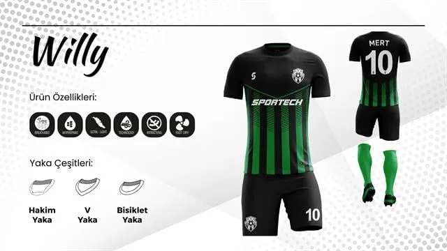 SPORTECH willy Dijital Futbol Forma Takımı