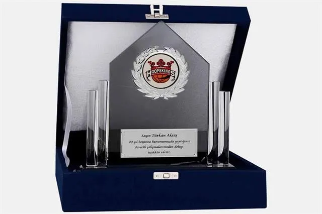 Bayspor M126 Kadife Kutulu Kristal Plaket 23 cm
