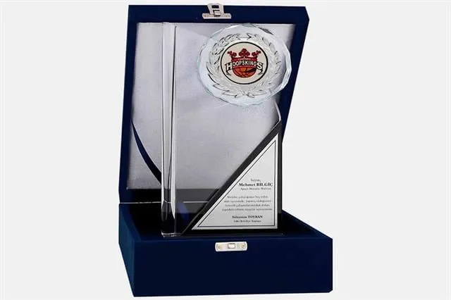 Bayspor M56 Kadife Kutulu Kristal Plaket 28 cm