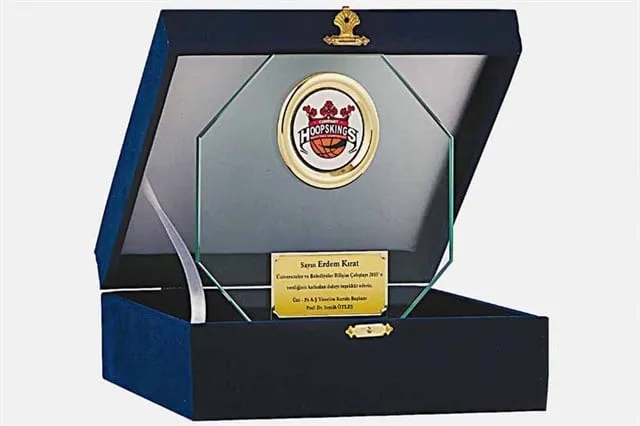 Bayspor M202 Kadife Kutulu Kristal Plaket 18 cm
