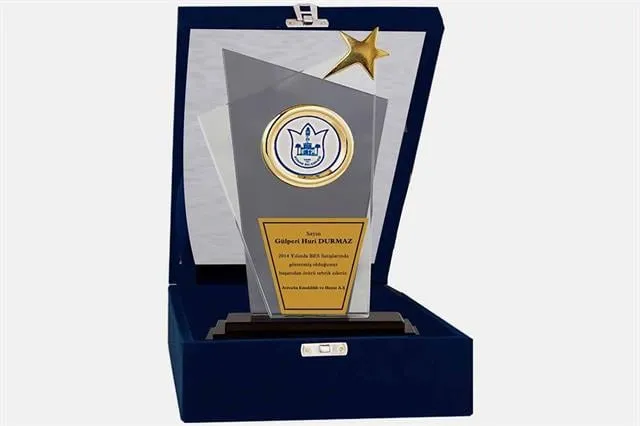 Bayspor M10 Kadife Kutulu Kristal Plaket 27 cm