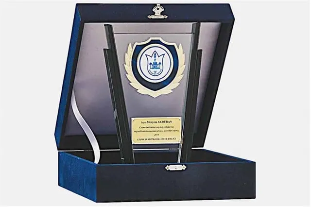 Bayspor M158 Kadife Kutulu Kristal Plaket 23 cm